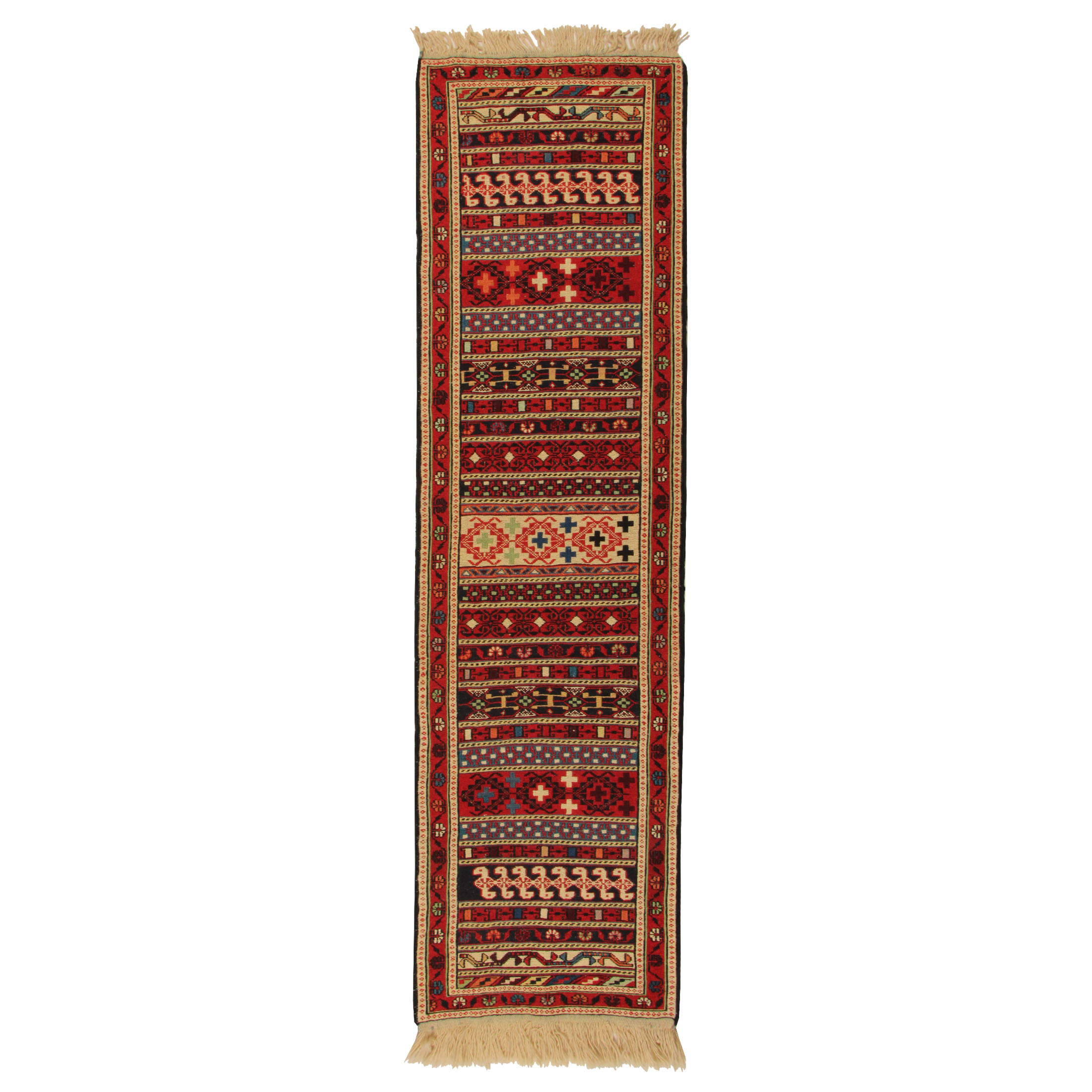 گلیم دستبافت کناره طول دو متر مدل ورنی کد 990915