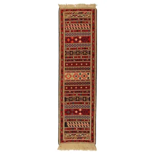 گلیم دستبافت کناره طول دو متر مدل ورنی کد 990915