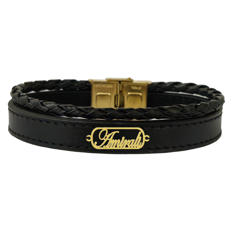 دستبند طلا 18 عیار مردانه لیردا مدل اسم امیرعلی