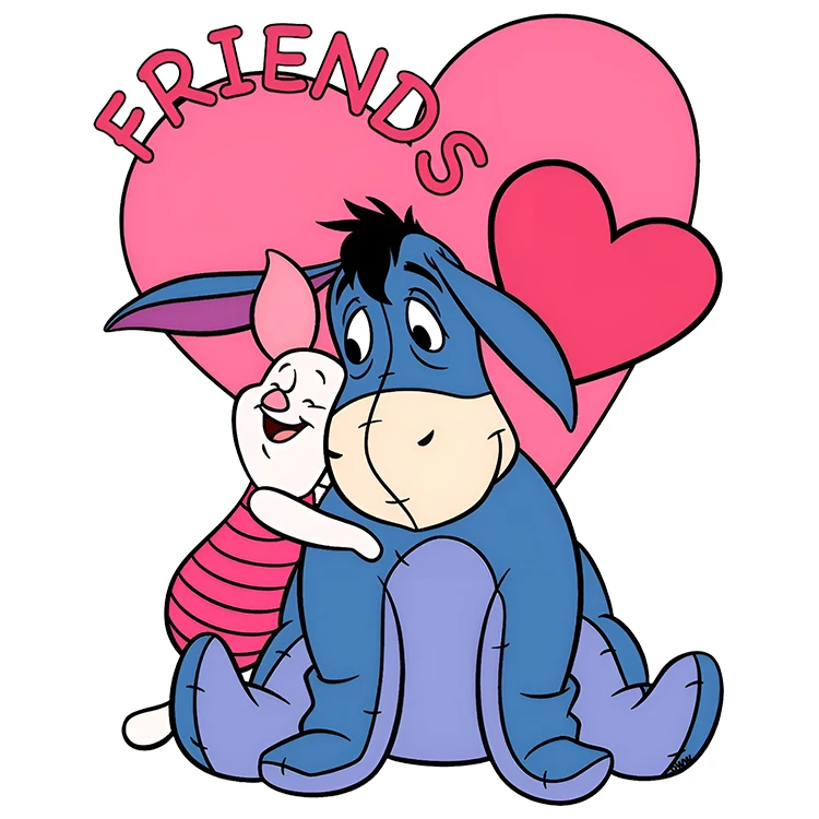 استیکر پارچه و لباس پاد آفرین مدل پیگلت و ایور در کارتون وینی پوه کد DKST786