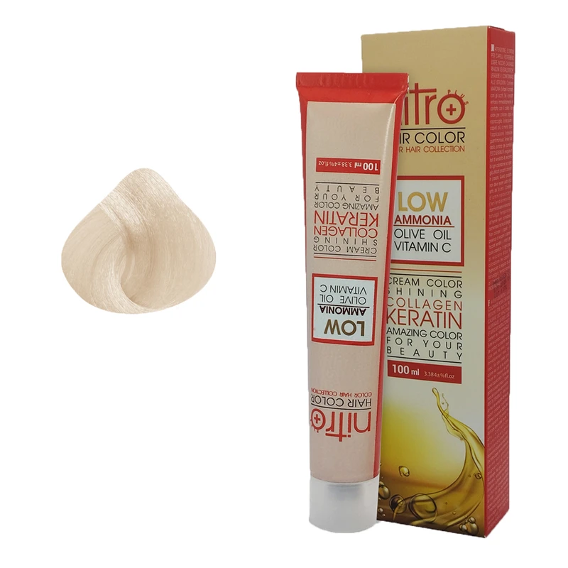 رنگ مو نیترو پلاس شماره 901 حجم 100 میلی‌لیتر رنگ دودی خوشه نقره ای