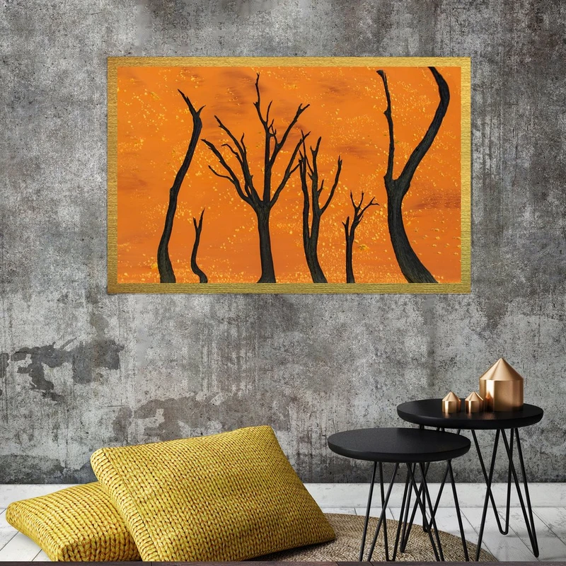 تابلو بکلیت طرح نقاشی درخت مدل قاب شاسی T-S7556