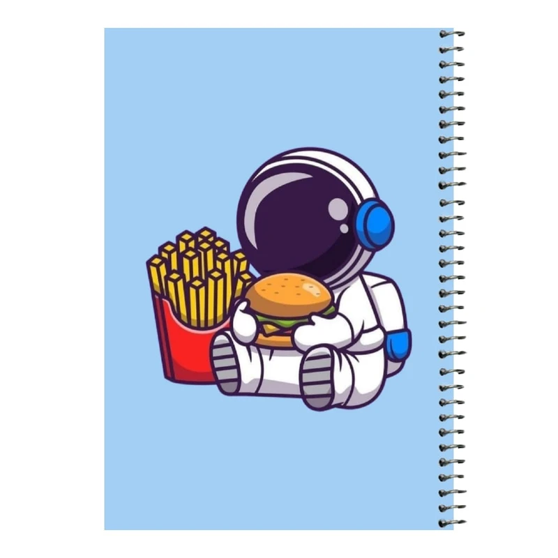 دفتر مشق 80 برگ اس جی مدل فضانورد و همبرگر   