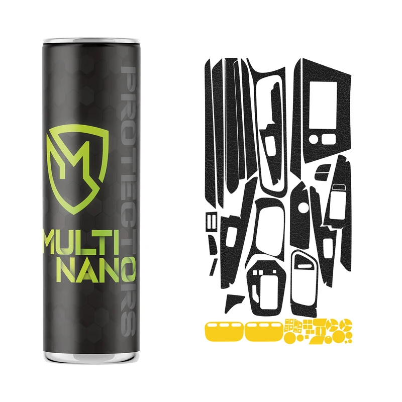 برچسب محافظ کنسول خودرو مولتی نانو طرح چرم مدل X-F1L مناسب برای تارا V4 مجموعه 59 عددی