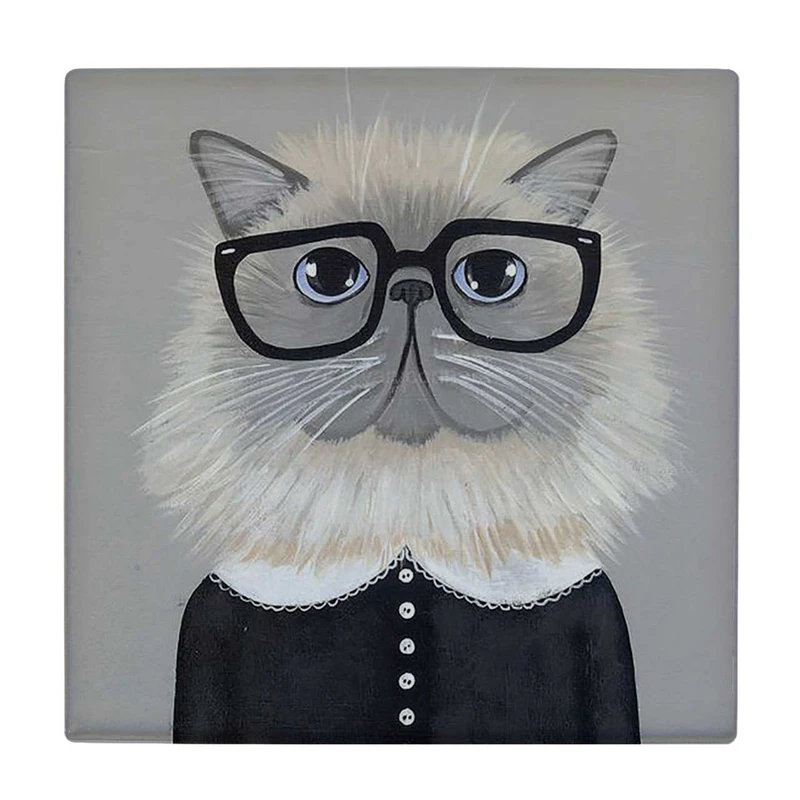  زیر لیوانی  طرح نقاشی خرگوش و عینک کد    5848566_4262