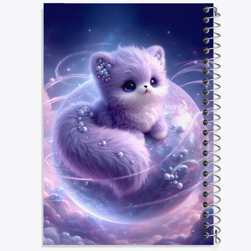 دفتر ژورنال نویسی 50 برگ خندالو مدل نقطه ای طرح گربه کیوت کد F5495