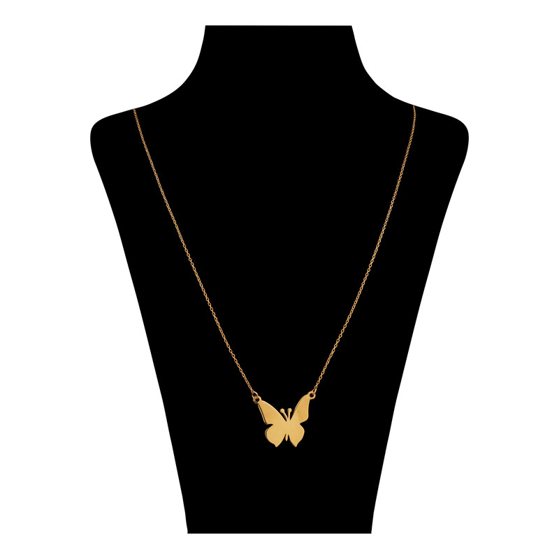 گردنبند طلا 18 عیار زنانه درگونه مدل پروانه