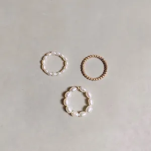 انگشتر زنانه مدل مرواريد مجموعه 3 عددي