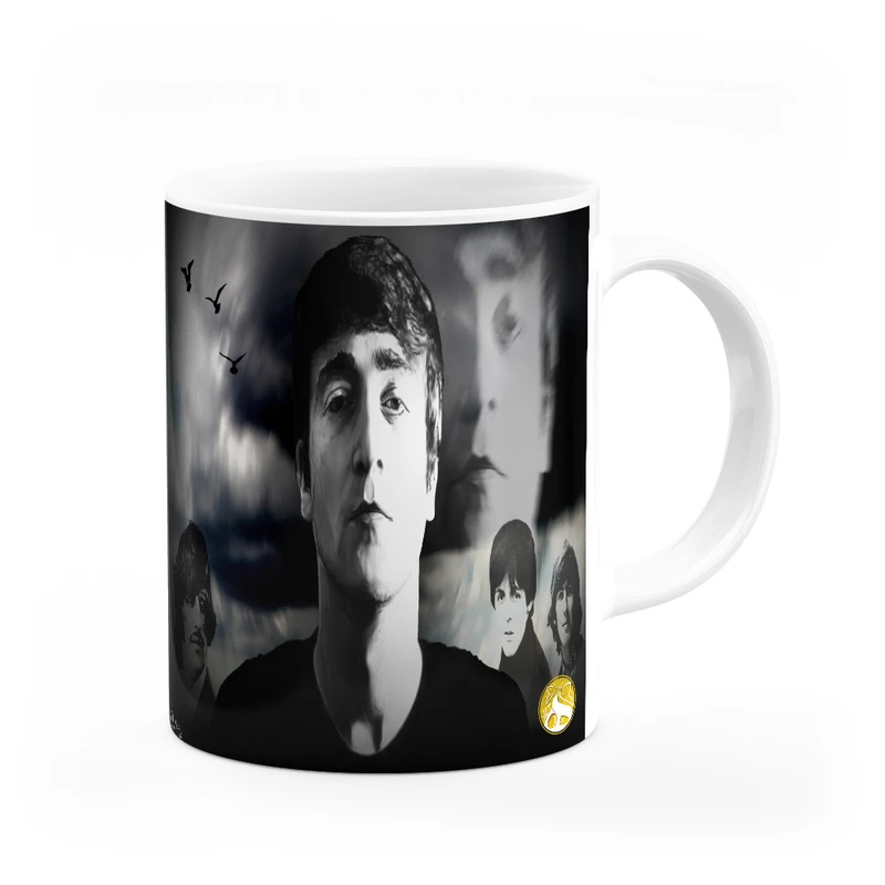 ماگ هومرو طرح گروه راک بیتلز مدل MG9487