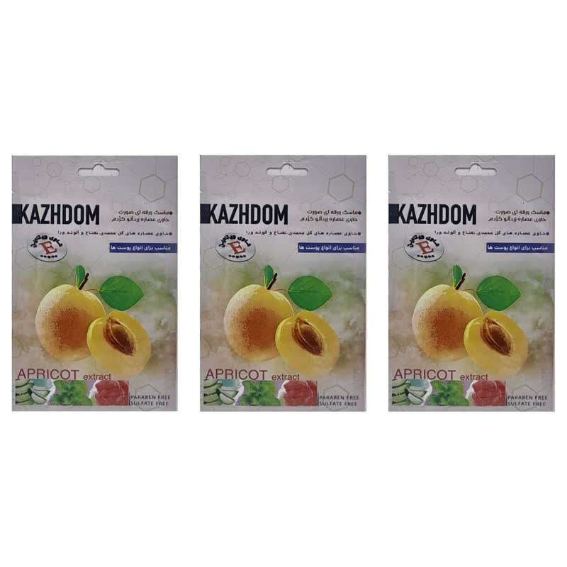 ماسک ورقه صورت کژدم مدل زردآلو وزن 25 گرم بسته 3 عددی
