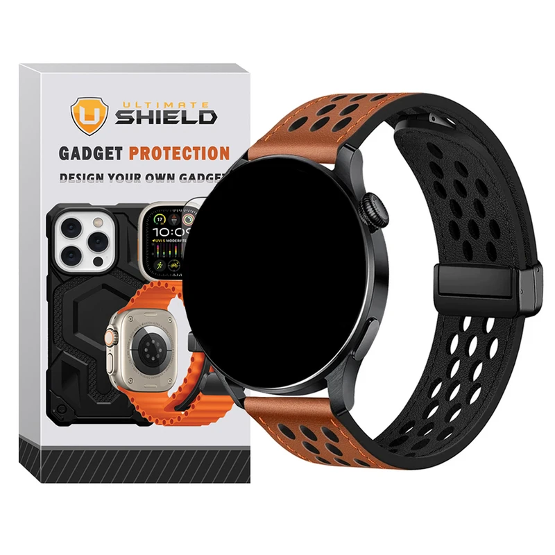بند آلتیمیت شیلد مدل Dot Leather Magnet مناسب برای ساعت هوشمند سامسونگ Galaxy watch 4 40mm / watch 4 44mm / watch 4 Classic 42mm / watch 4 classic 46mm