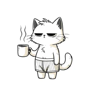 برچسب بدنه موتور سیکلت طرح گربه Cat Coofe