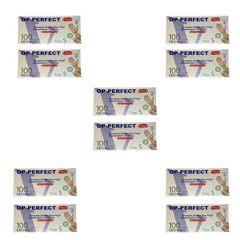 دستکش وینیل اپی پرفکت مدل 01 سایز اسمال بسته 10 عددی