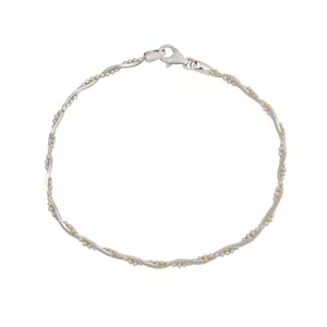 دستبند نقره زنانه مدل  تسمه ای دو رشته ای کد B4327