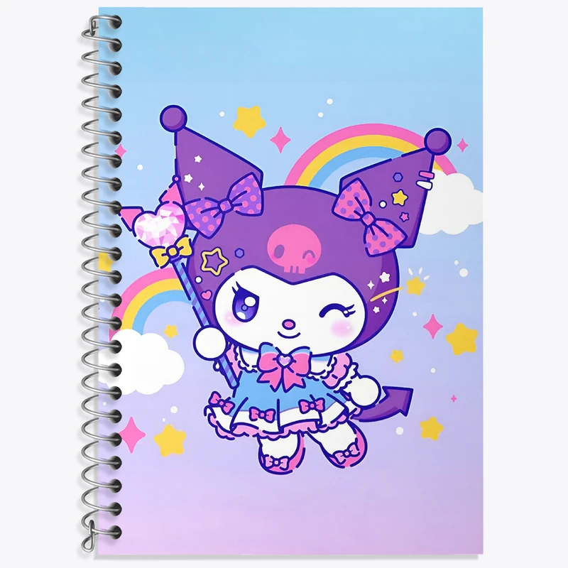 دفتر زبان 50 برگ خندالو مدل دو خط طرح کرومی (Kuromi) کد N4219