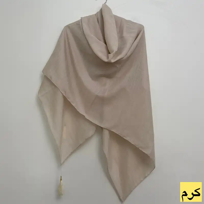 روسری زنانه مدل نخی وال اسلپ ساده منگوله دار