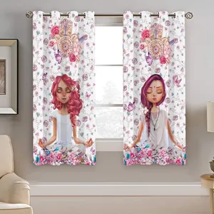 پرده نیروانا طرح یوگا مدل مخمل کد 4868 سایز 140×200 سانتی متر