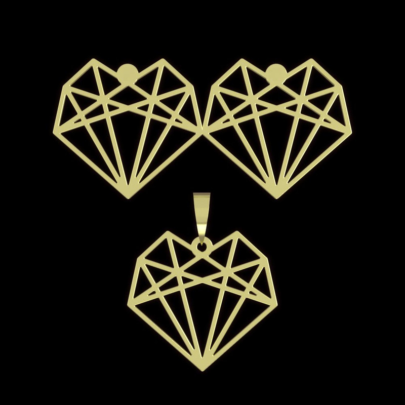 نیم ست طلا 18 عیار زنانه مدوپد مدل قلب کد NA17696