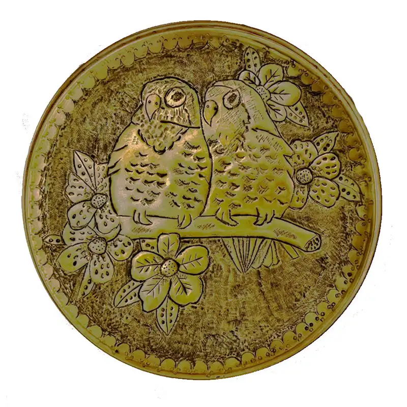 سینی برنجی قلم زنی کد02