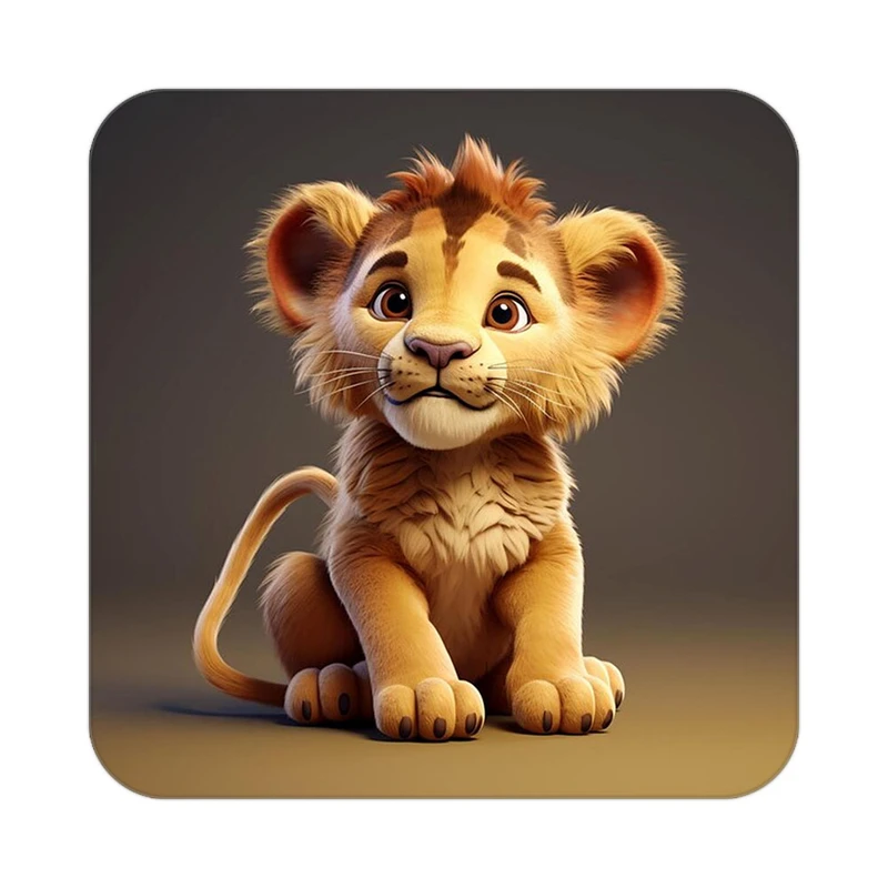 زیر لیوانی کاکتی طرح شیر مدل mp22821