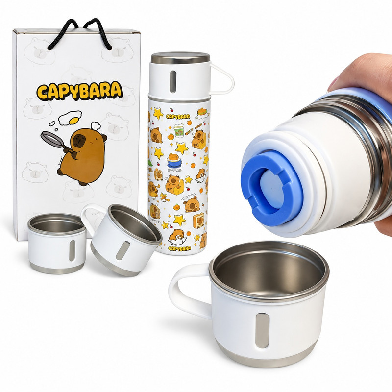 فلاسک کودک مدل کاپی‌بارا سه فنجانه گنجایش 0.5 لیتر 