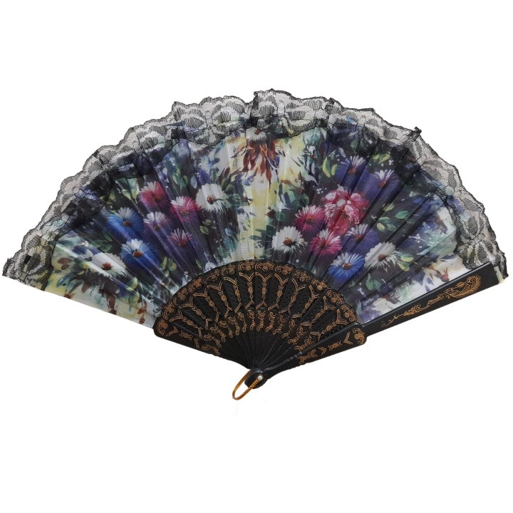 بادبزن مدل دستی طرح گل کد 35 بادبزن مدل دستی طرح گل کد 35