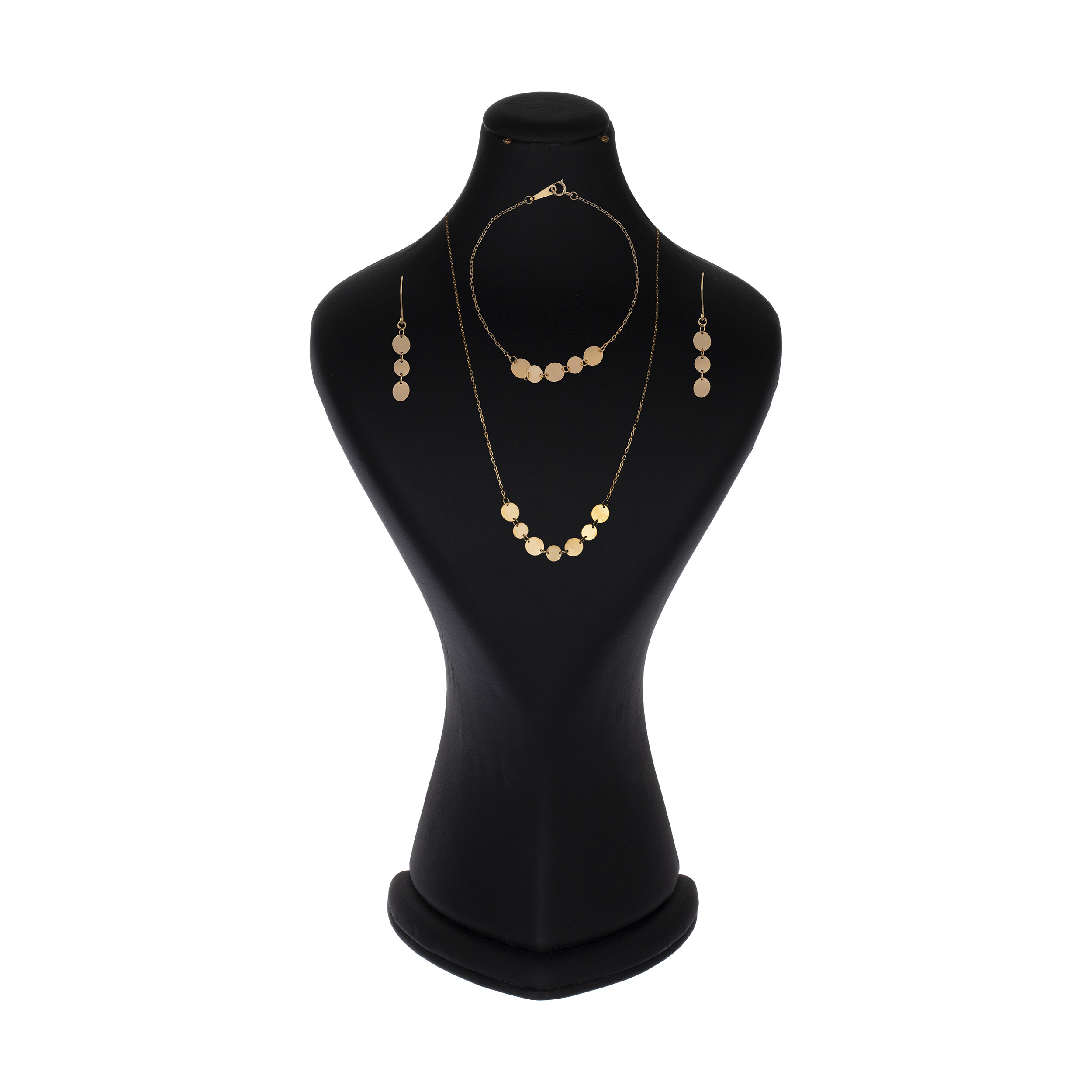 نیم ست طلا 18 عیار زنانه گالری یارطلا مدل پولک کد NS42