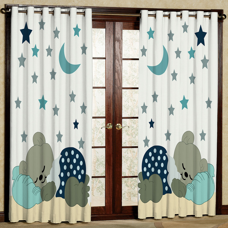  پرده مدل ماه و ستاره مخمل پانچی کد 1721 سایز 140x280 سانتی متر