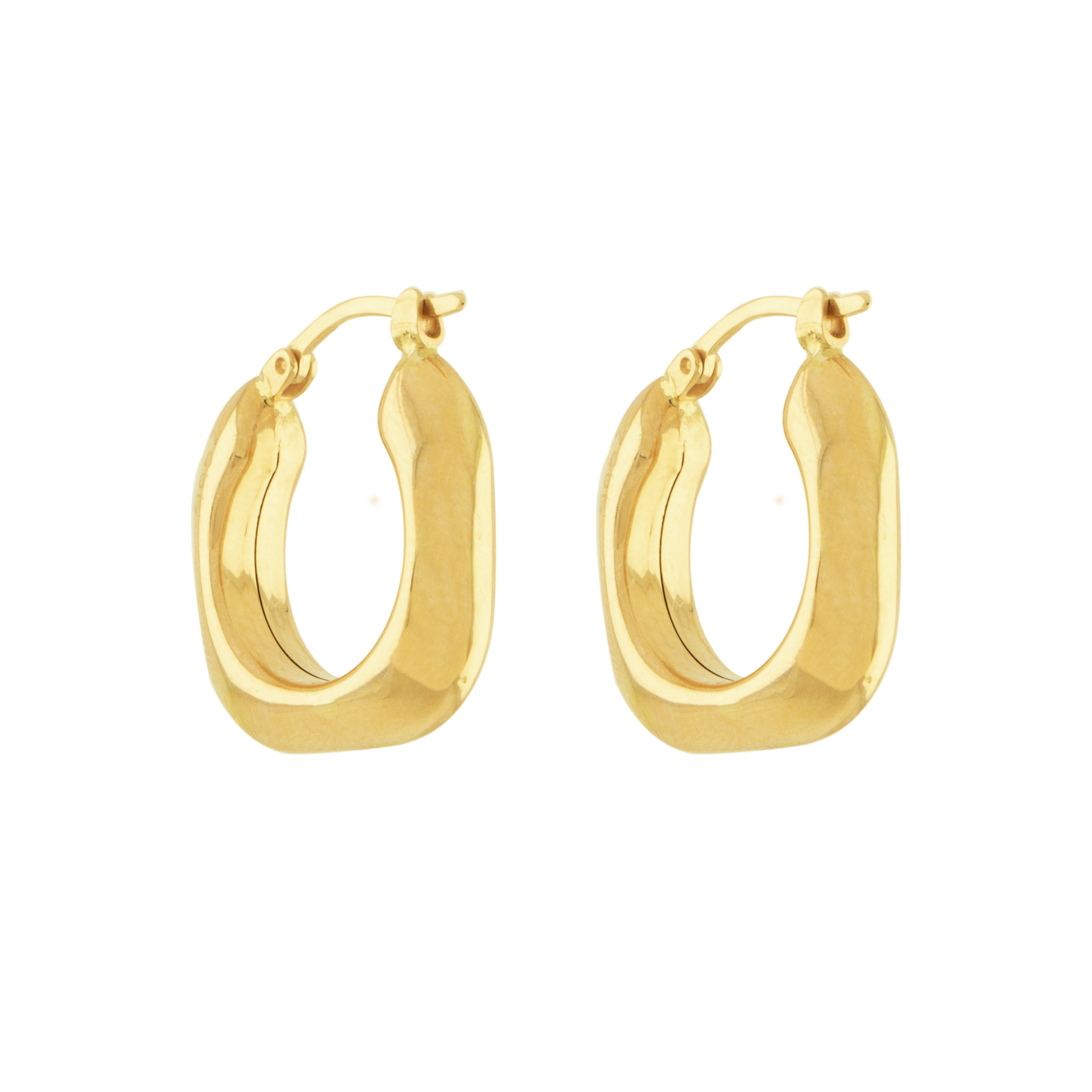 گوشواره طلا حلقه ای 18 عیار زنانه پولک مدل مربع کد OS001