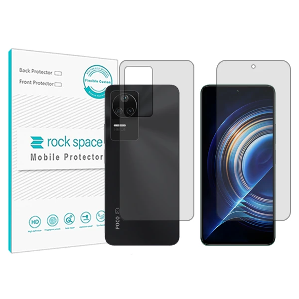 محافظ صفحه نمایش شفاف راک اسپیس مدل HyGEL  مناسب برای گوشی موبایل شیائومی Redmi K50 Pro به همراه محافظ پشت
