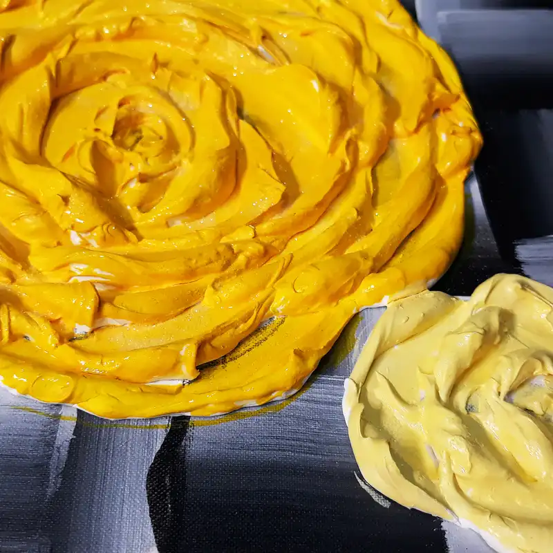 تابلو نقاشی طرح رُز زرد برجسته کد 125