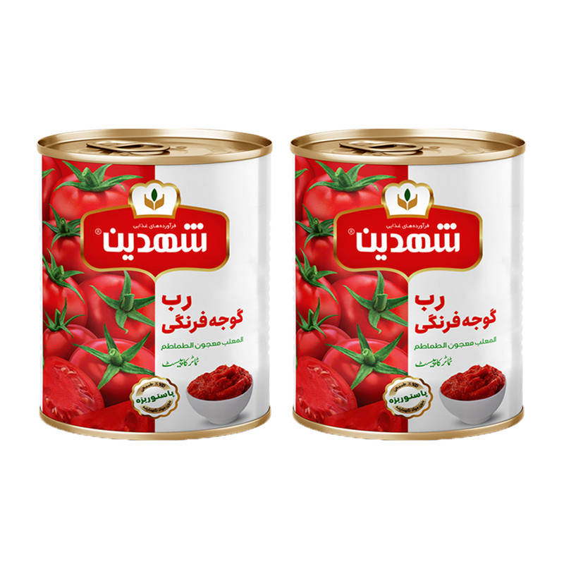 کنسرو رب گوجه فرنگی شهدین - 800 گرم بسته 2 عددی