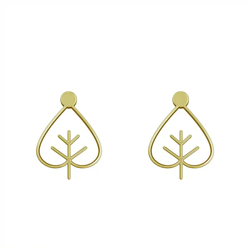 گوشواره طلا 18 عیار زنانه مدوپد مدل برگ کد GA1-16019