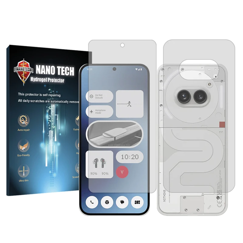 محافظ صفحه نمایش شفاف نانو تک مناسب برای گوشی موبایل ناتینگ Phone 2a به همراه محافظ پشت گوشی