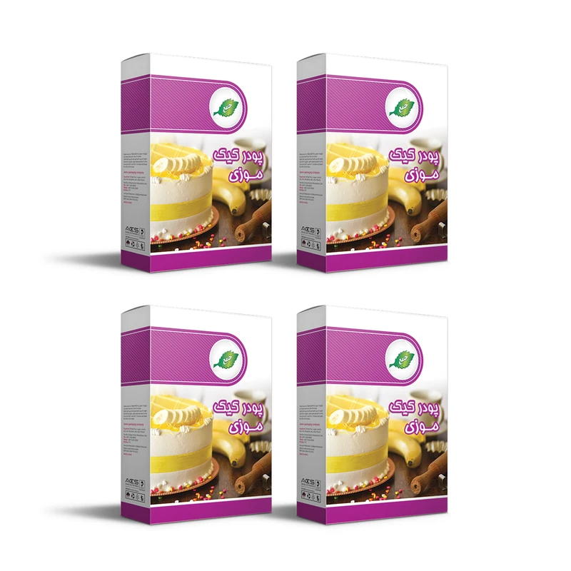 پودر کیک موز جمع - 500 گرم بسته 4 عددی