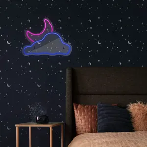 Neon design Cloud-Vs-Moon_BL LED Neon Sign