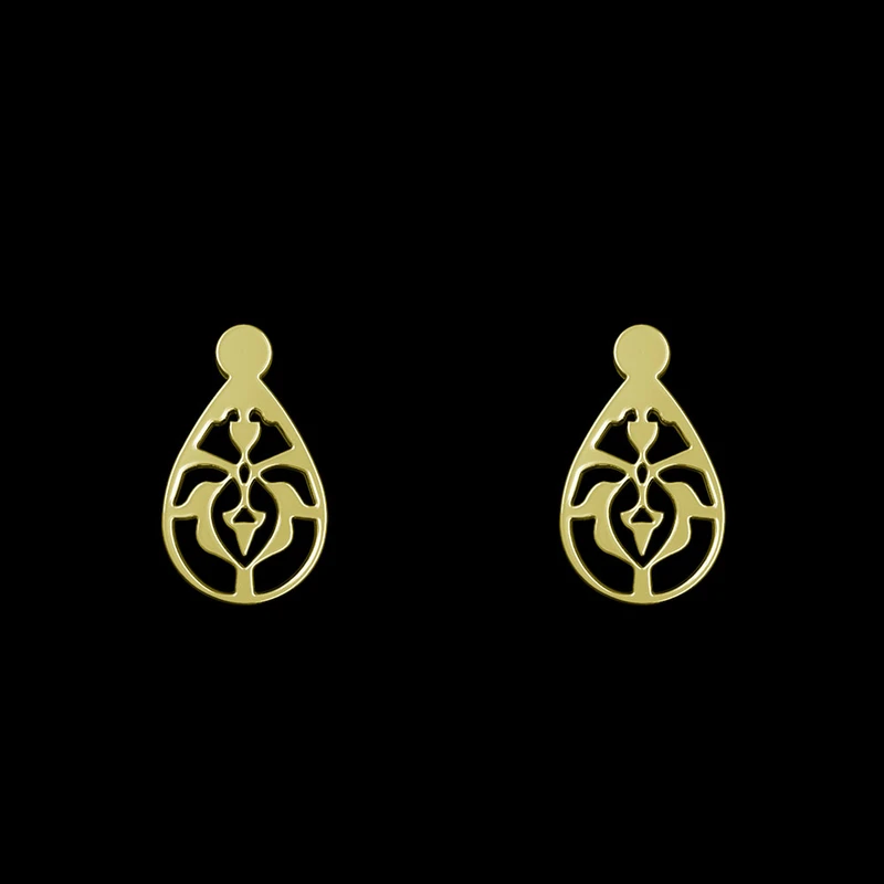 گوشواره طلا 18 عیار زنانه مدوپد مدل هندسی کد GA1-13649