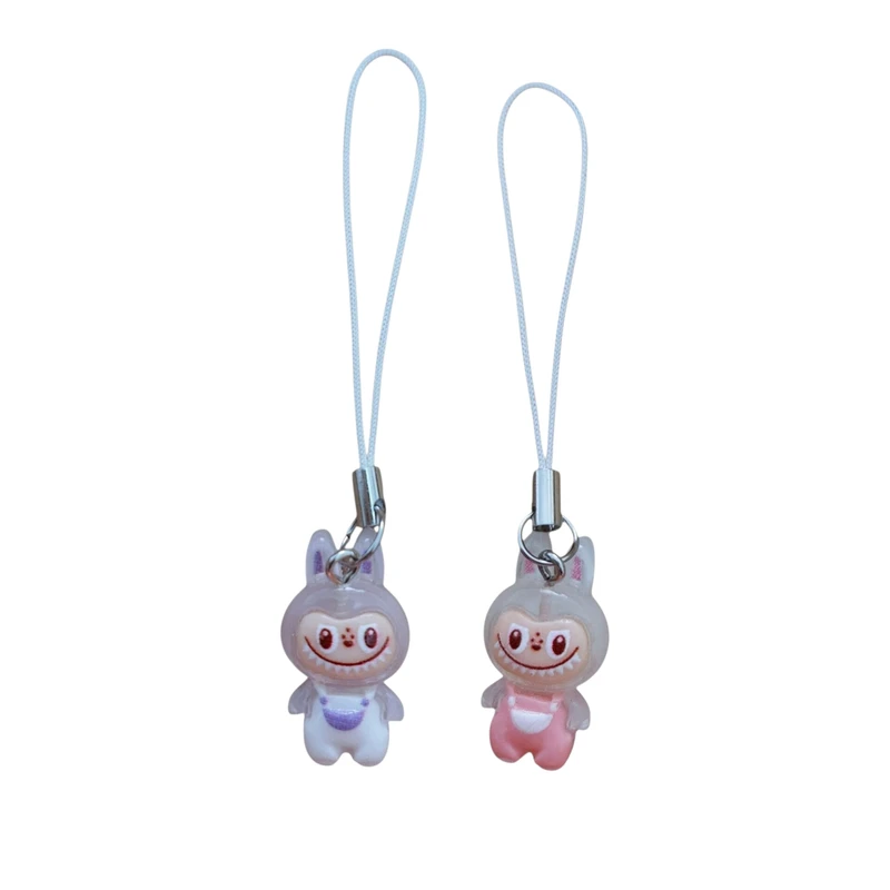 آویز موبایل مدل لبوبو پلاستیکی فانتزی بسته ۲ عددی