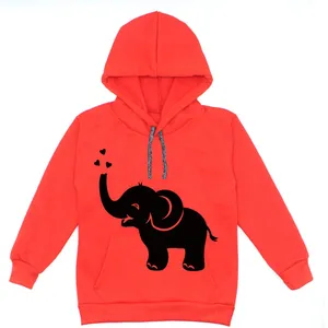 هودی دخترانه مدل فیل A99 رنگ قرمز