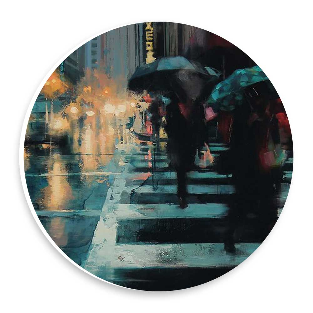  دیوارکوب طرح نقاشی خیابان بارانی مدل wtb1040