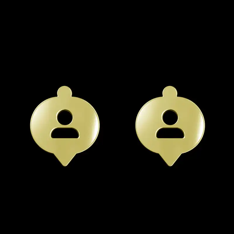 گوشواره طلا 18 عیار زنانه مدوپد مدل علامت پروفایل کد GA1-16036