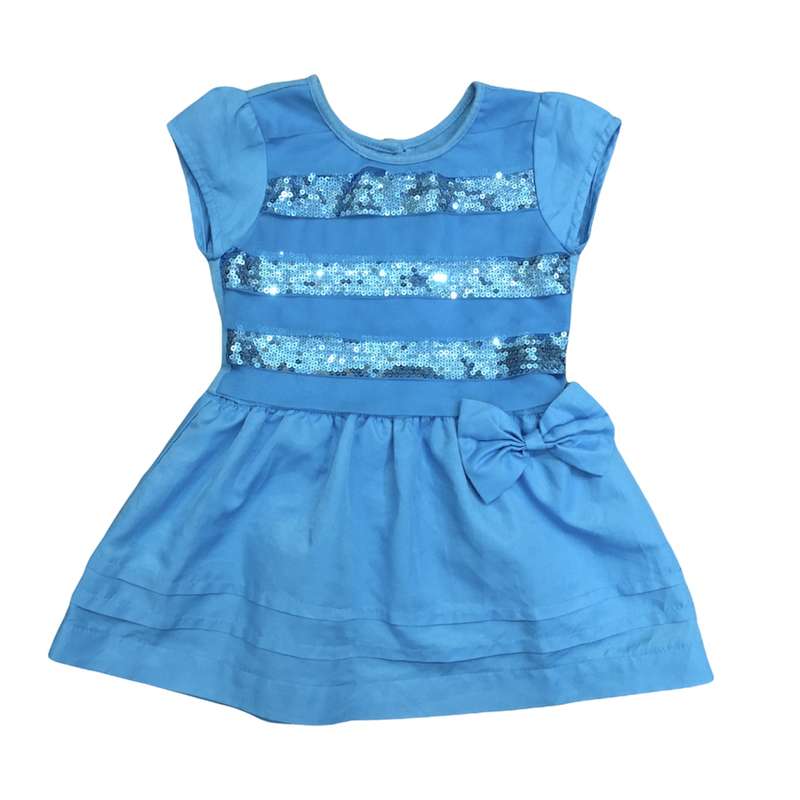 پیراهن دخترانه مدل تور پولکی پاپیون دار