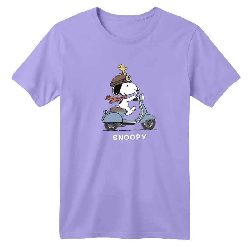 تی‌شرت آستین کوتاه لانگ بچگانه مدل اسنوپی موتور سوار