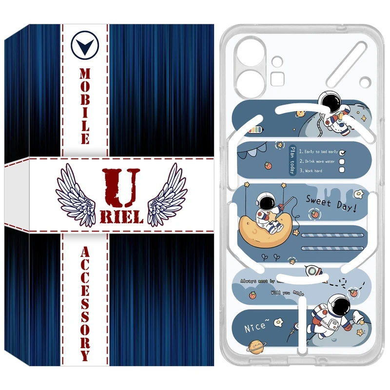 کاور یوریل مدل Clear کد 18 طرح فضانورد مناسب برای گوشی موبایل ناتینگ فون Nothing Phone 1