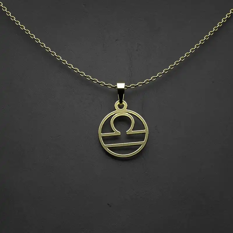 گردنبند طلا 18 عیار زنانه مدوپد مدل نماد یونانی کد RR1055