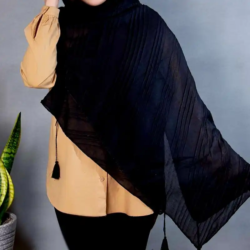 شال زنانه مدل نخی سه راه راه کد 1155055