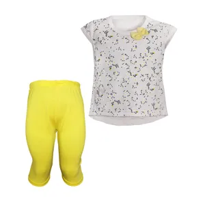 ست تی شرت و شلوارک دخترانه مدل پاپیون کد 110