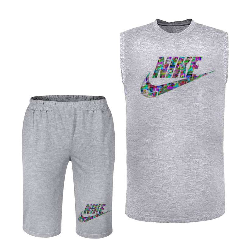 ست تاپ و شلوارک مردانه کد 35 رنگ طوسی