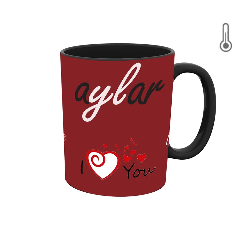 ماگ حرارتی طرح اسم آیلار مدل قلب