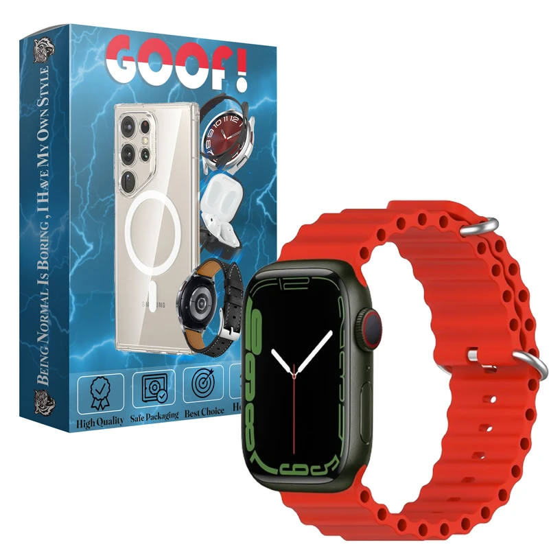 بند گوف مدل Ocean Silicon مناسب برای اپل واچ سری 8 سایز 41 میلی متری